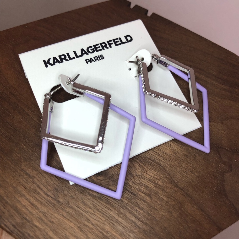 NWT Karl Lagerfeld Geometric Hoop Earrings